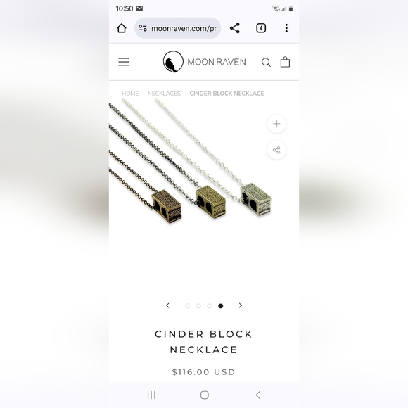 Moon Raven Design Cinder Block Necklace - Picture 1 of 2